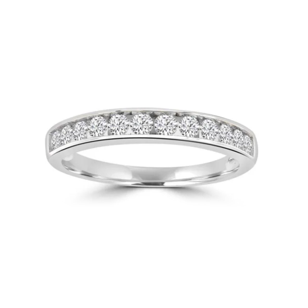 9k White Gold Channel Set 0.50ct Diamond Ring