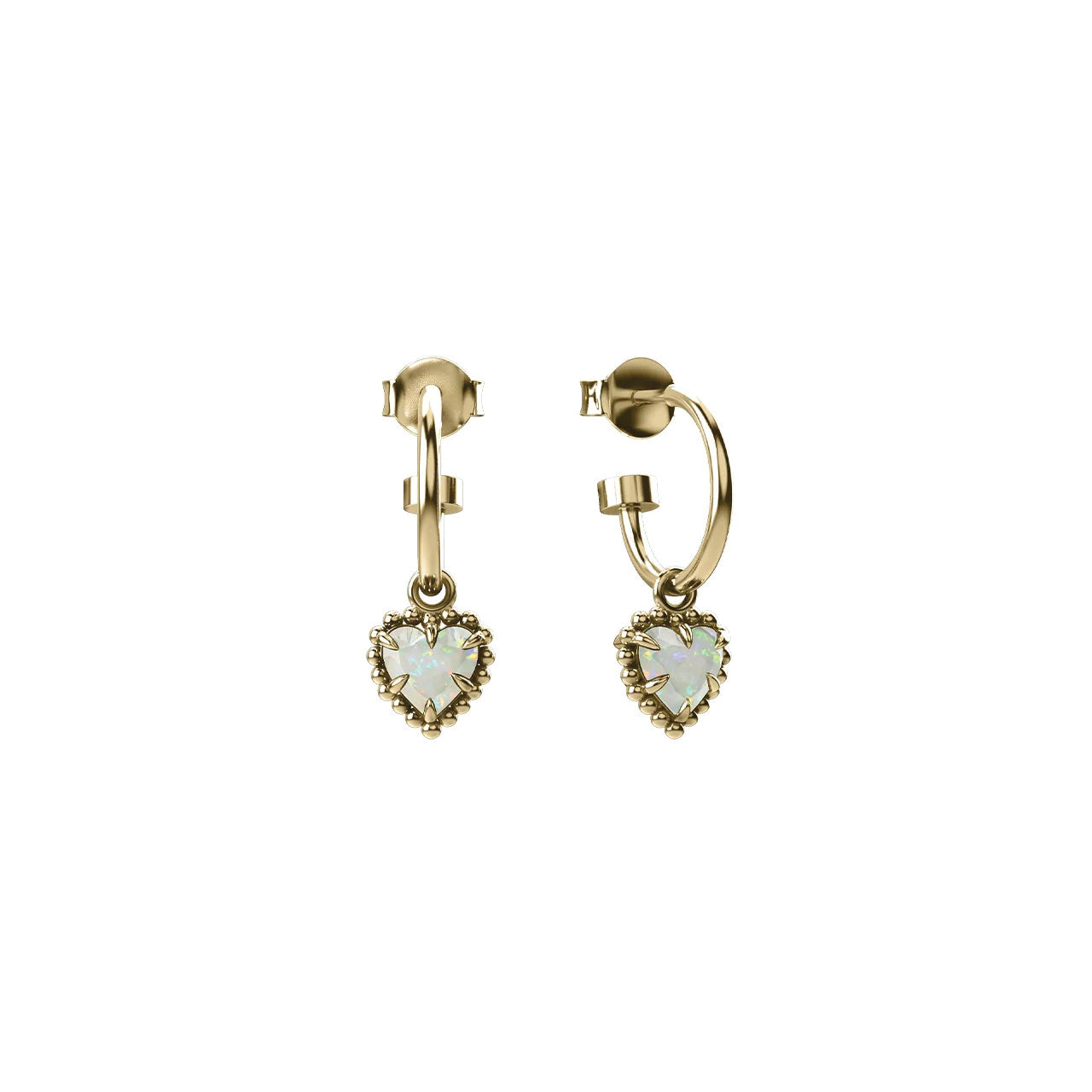 Dahlia's Heart Anchor Sleepers Bello Opal - Gold Plated
