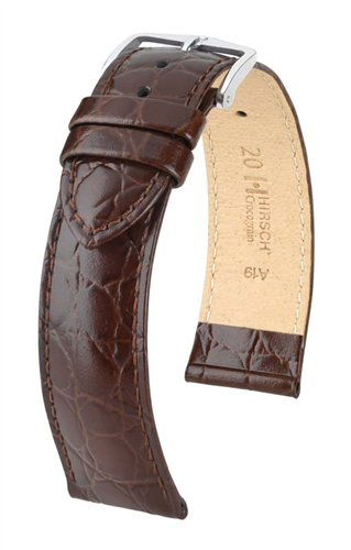 Crocograin - 20mm Brown Medium Leather Watch Strap