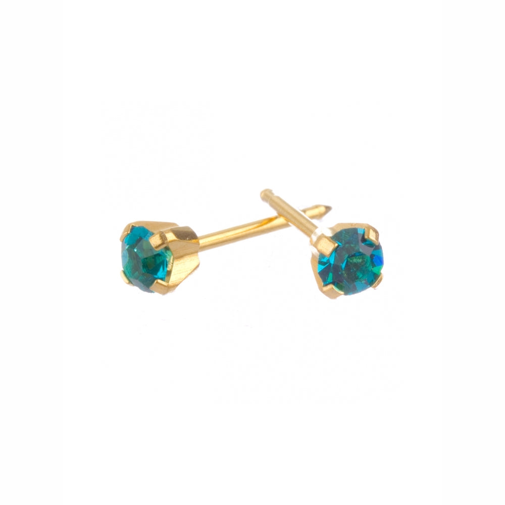 Surgical Stainless Steel Gold Plated December 3mm Claw Studs