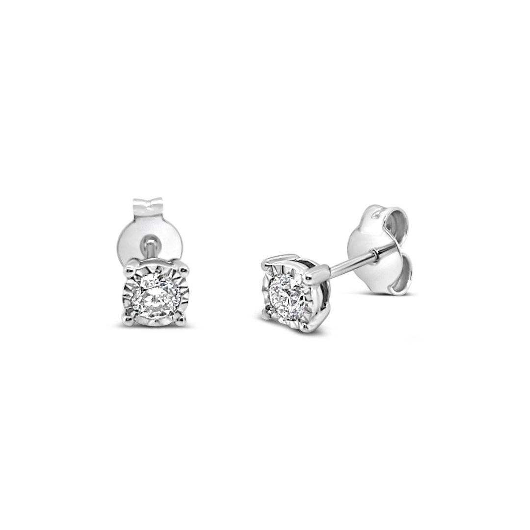 9k White Gold 0.37ct Diamond Illusion Studs