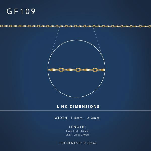 14/20 Gold Filled Chain 1:1 Fancy Figaro 45cm Chain