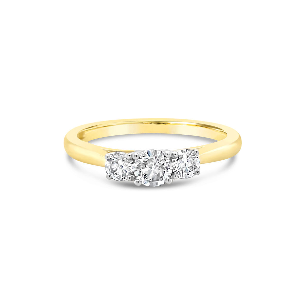 9k Yellow Gold Trilogy 3 Stone 0.50ct Diamond Ring