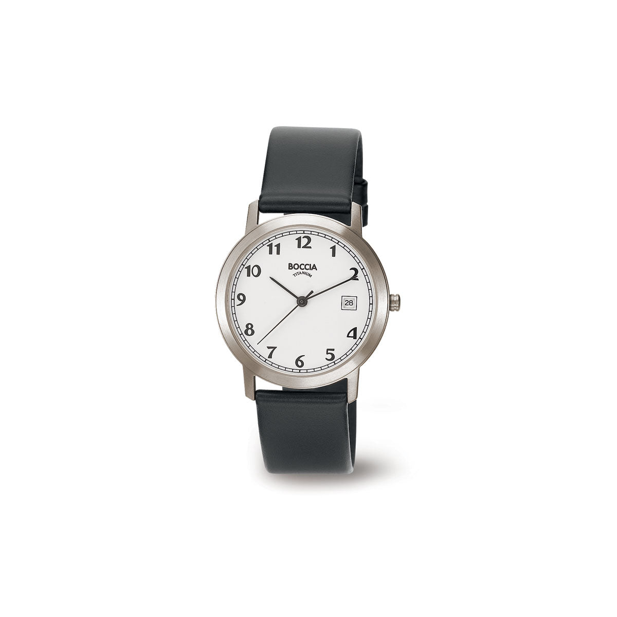 3617-01 - Titanium Watch with Leather Strap