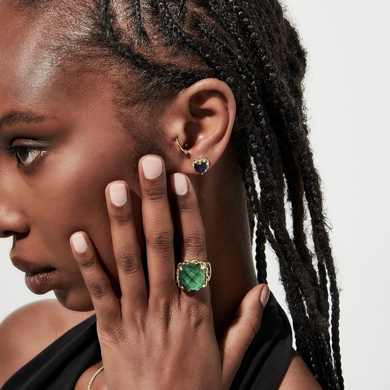 18k Gold Plated Love Claw Earrings - Mood Crystal