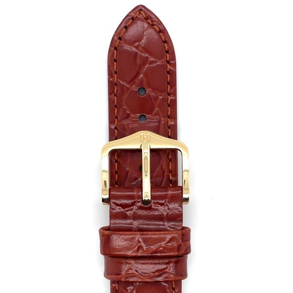 Crocograin - 18mm Golden Brown Leather Watch Strap