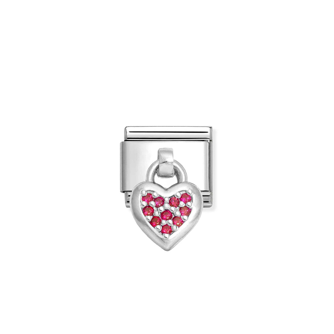 Composable Classic Link 331800/26 Heart Charm With Red Cz In 925 Silver
