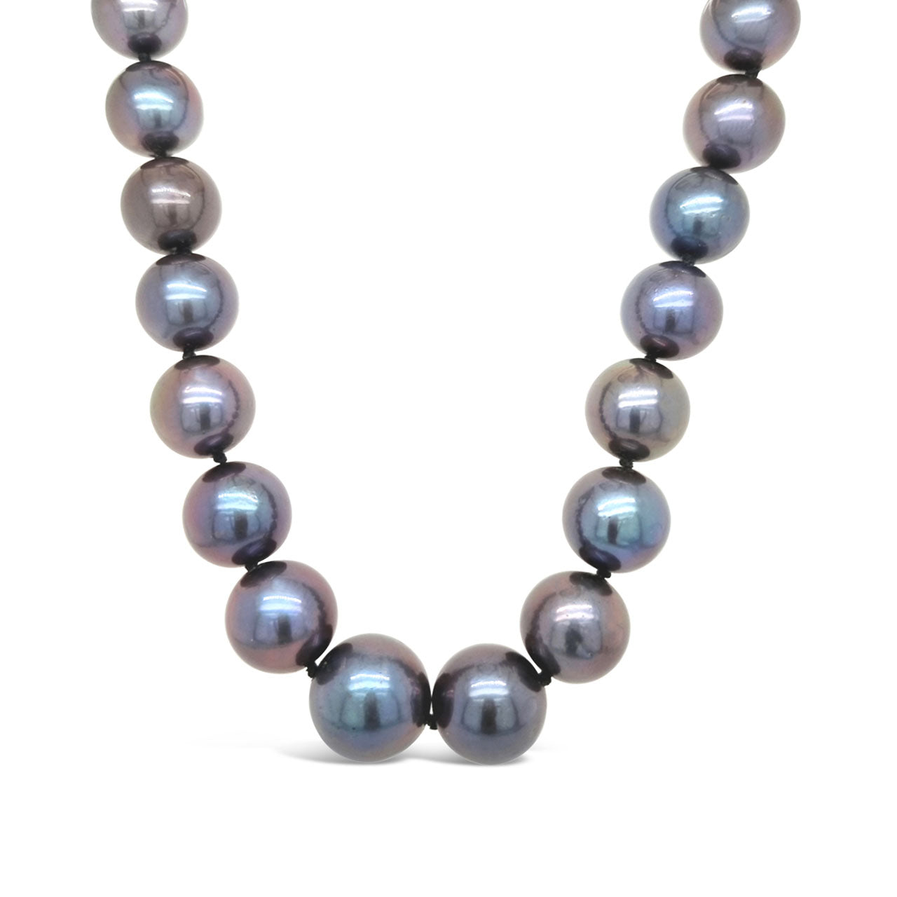 12-14mm Dyed Black Fresh Water Pearl Strand Necklace