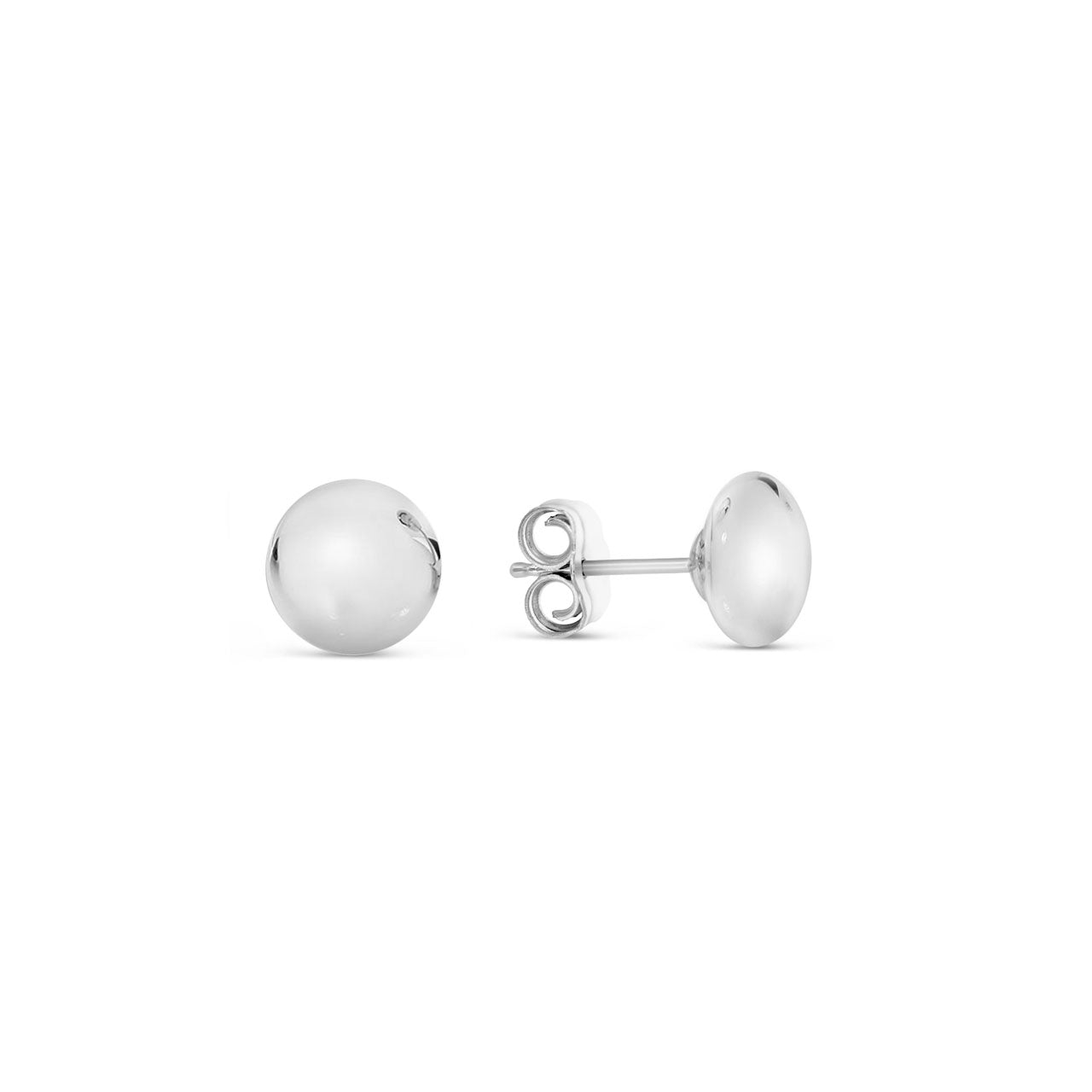 Sterling Silver 6mm Flat Ball Stud Earrings