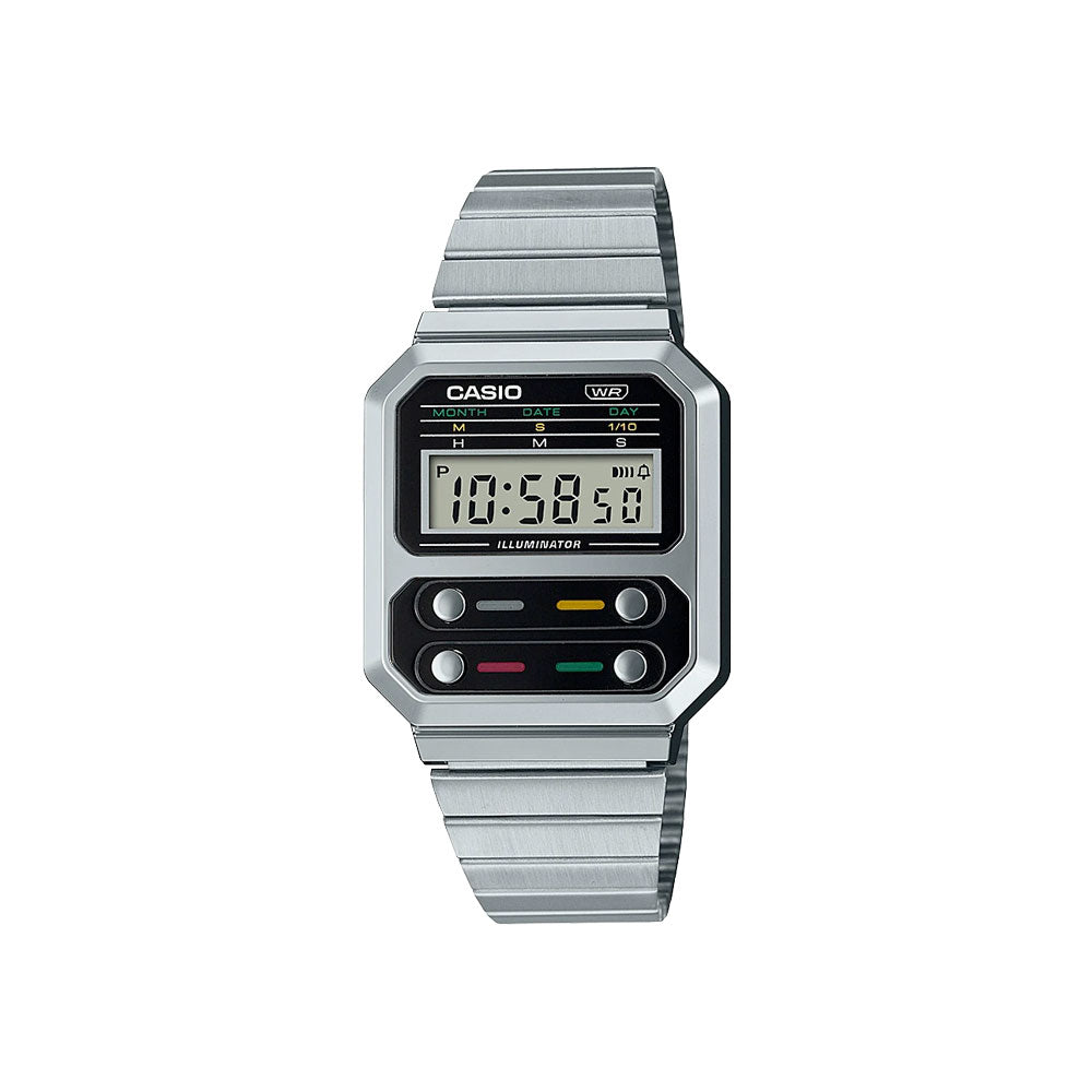 Silver Vintage Digital Watch - A100WE-1A