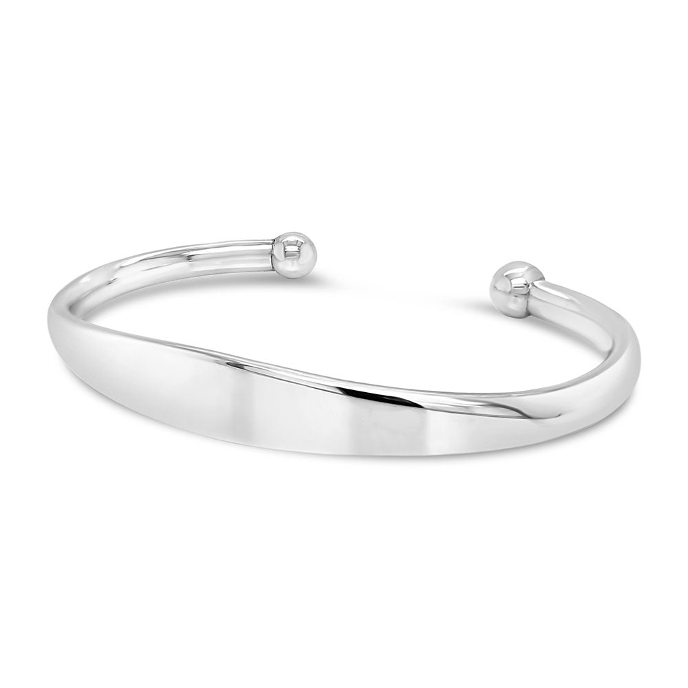 Extra Heavy Mens Sterling Silver Tension Bangle