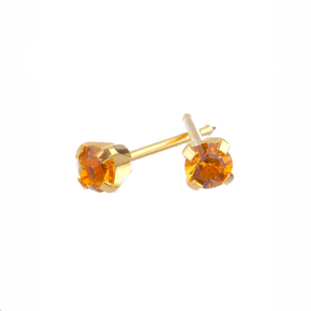 Surgical Sainless Steel Gold Plated 3mm November Claw Studs