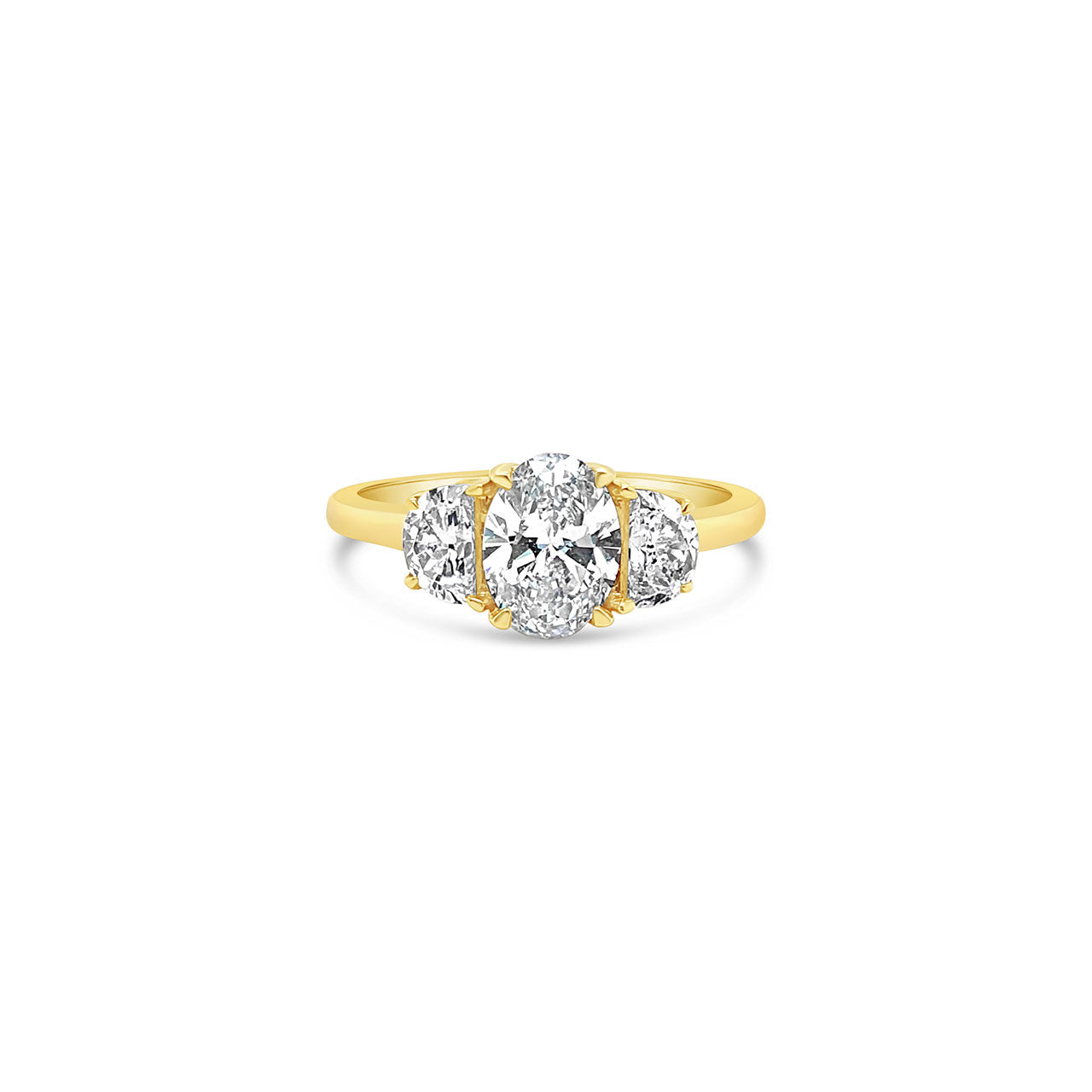 18k Yellow Gold 1.56ct Laboratory Grown 3 Stone Diamond Ring