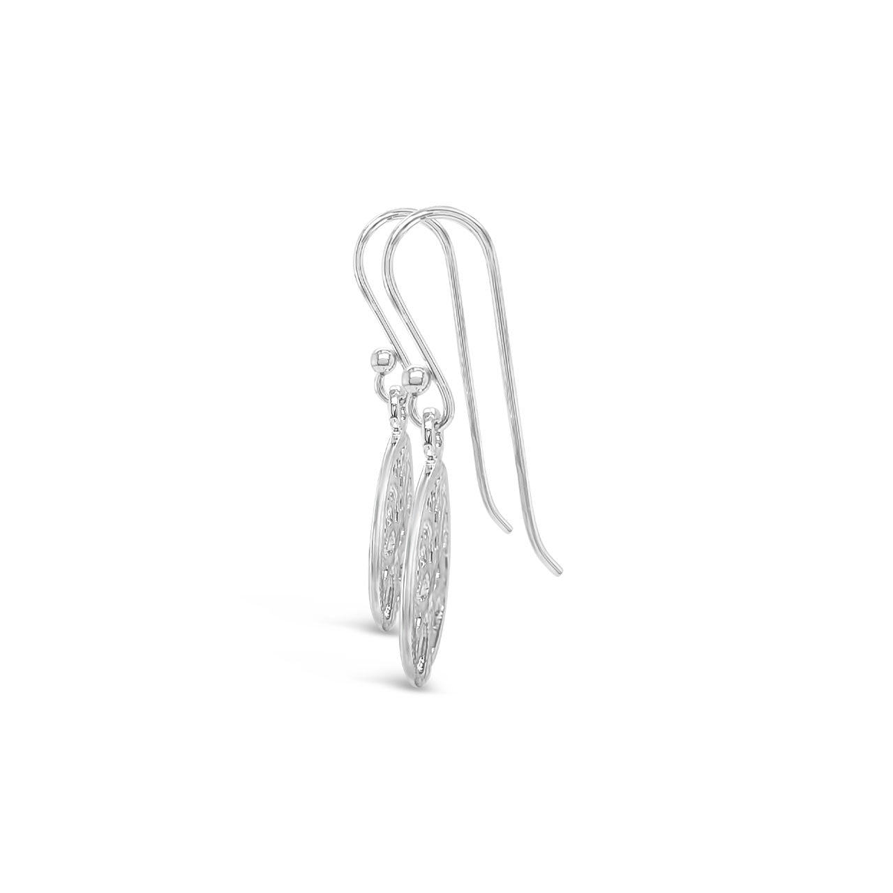 Sterling Silver Tree of Life Polished Hook Earrings