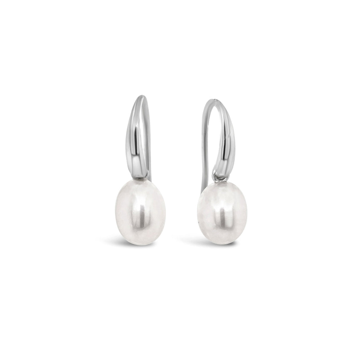 Sterling Silver Swinging Hook Fresh Water Pearl Earrings