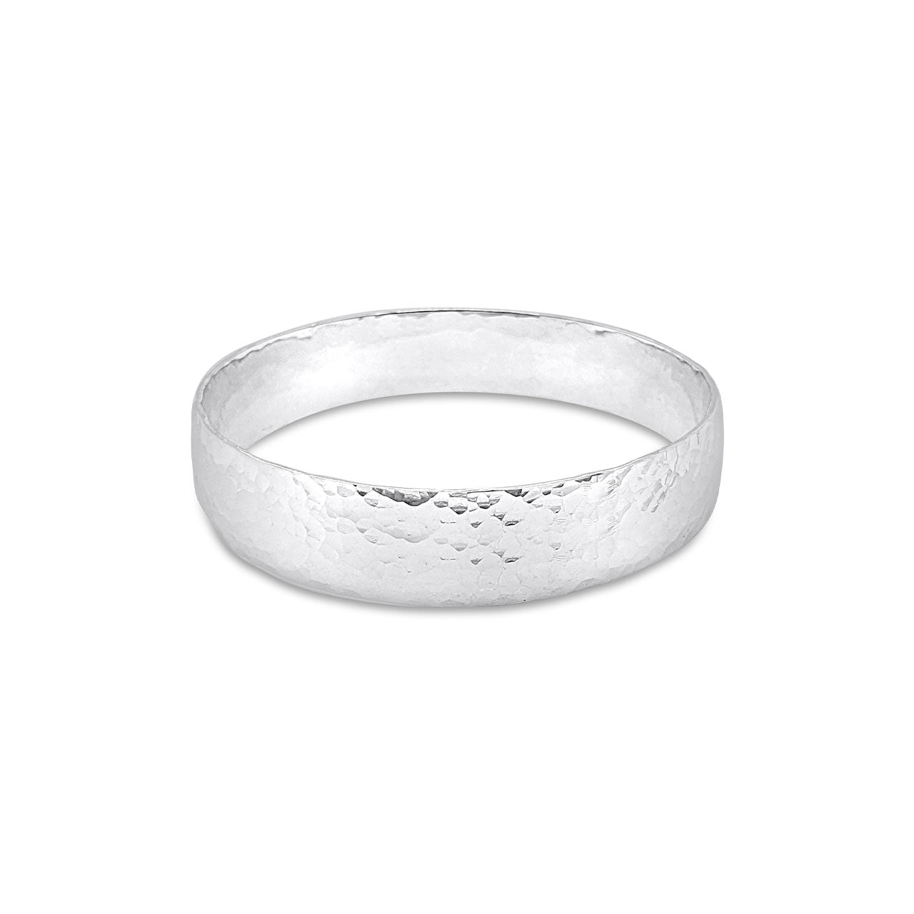 NZ Made 15mm Sterling Silver Hammered Bangle