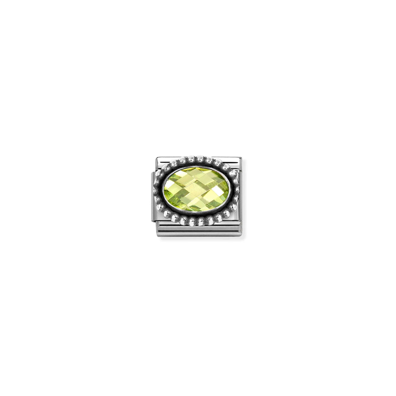 Composable Classic Link 330607/004 Oval Faceted Light Green CZ In 925 Silver