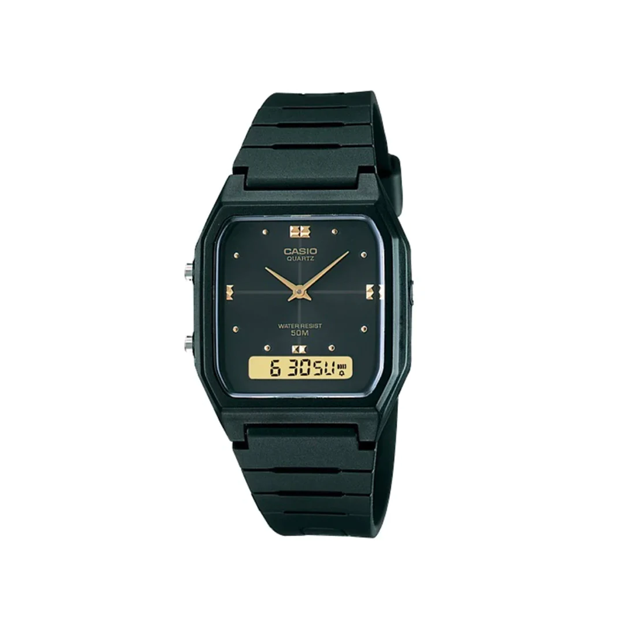 Casio Black & Gold Vintage Duo Watch - AW48HE-1A4A