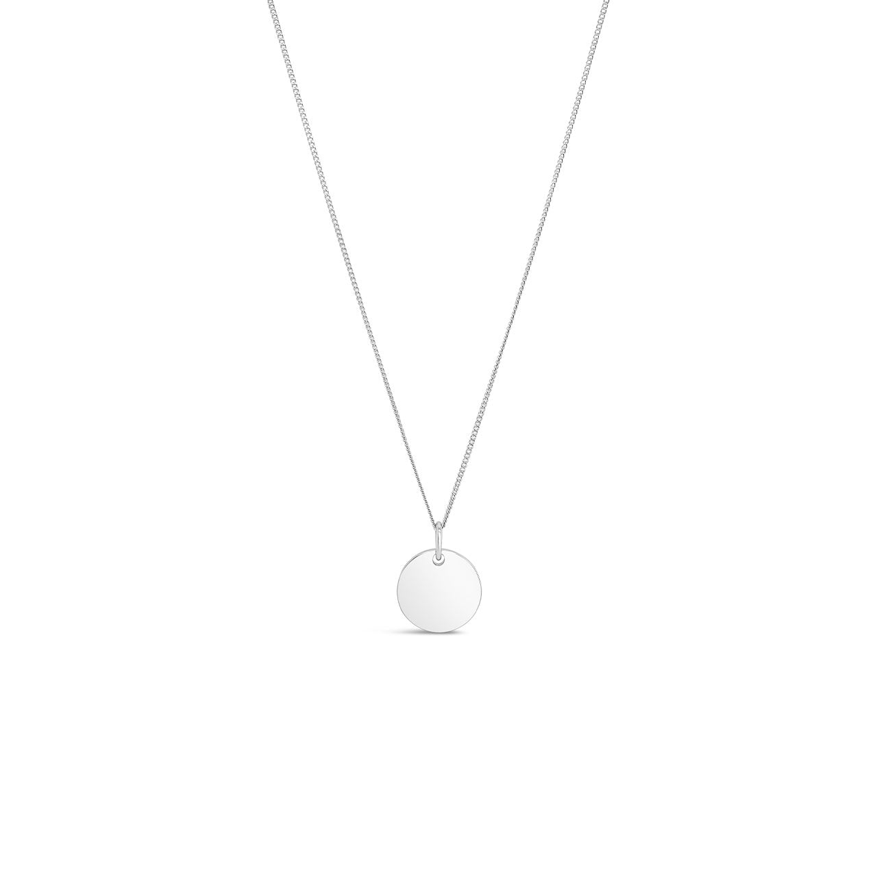 Sterling Silver 15.5mm Round Tag Pendant