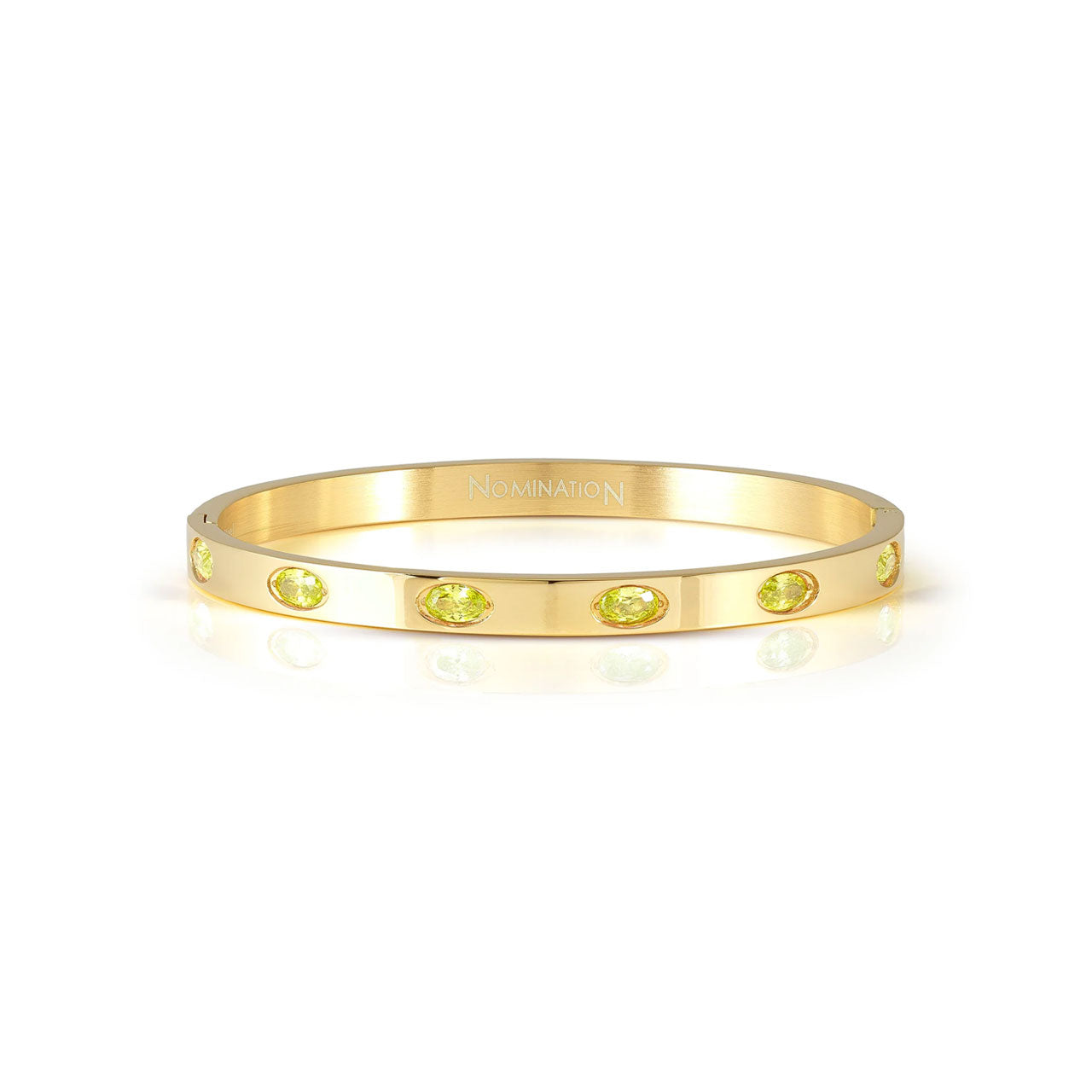 Pretty Bangles Gold With Green CZ - Size Medium