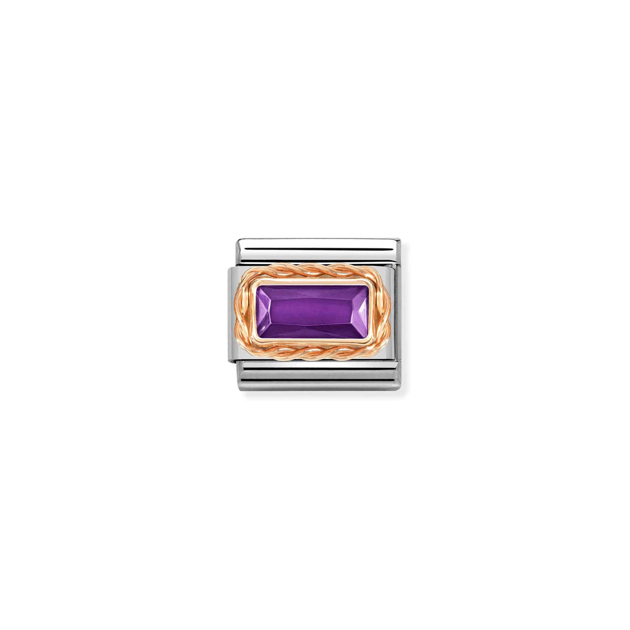 Composable Classic Link 430604/001 Violet CZ In 9k Rose Gold