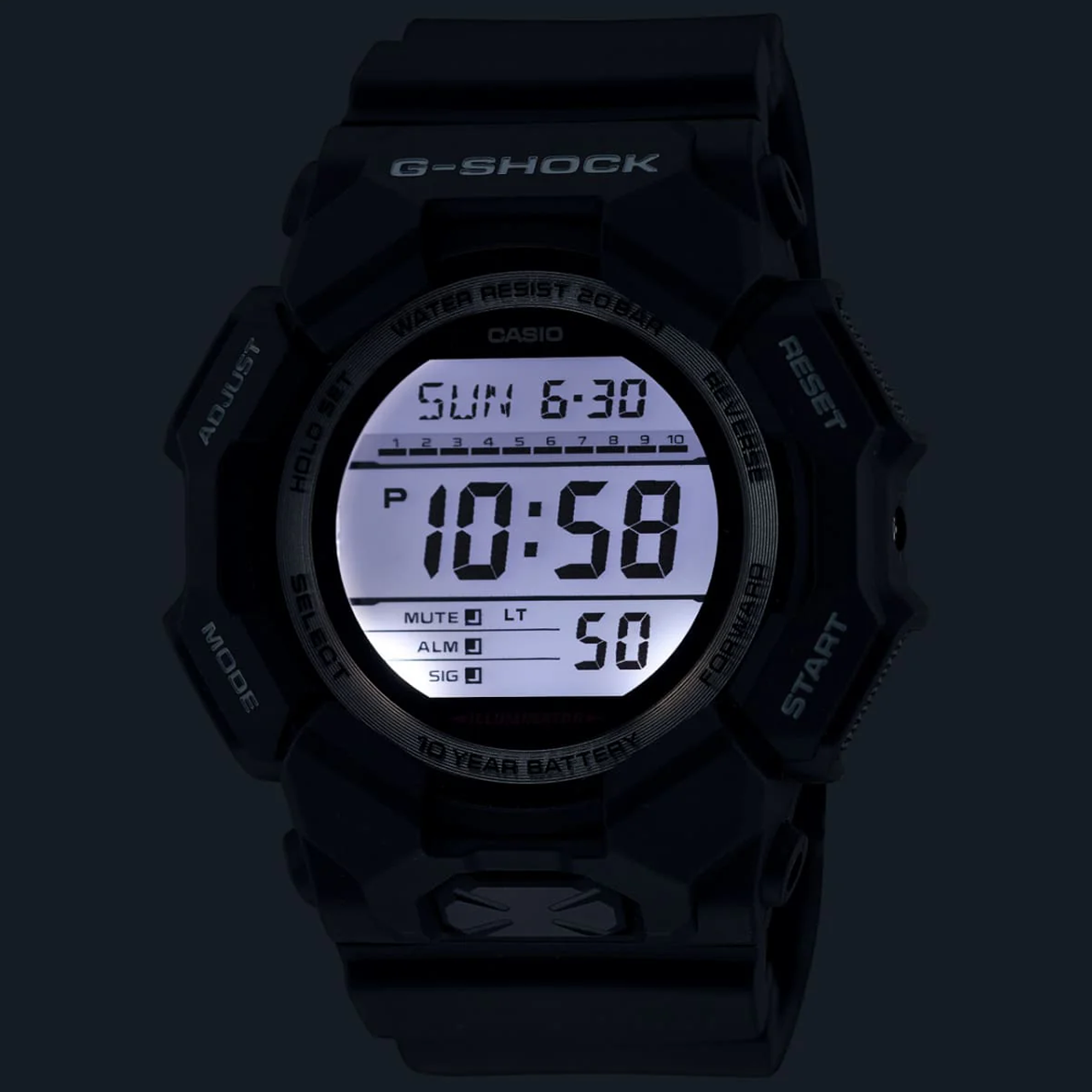 G-Shock GD-100 Series Rugged Digital Black Watch - GD010-1D
