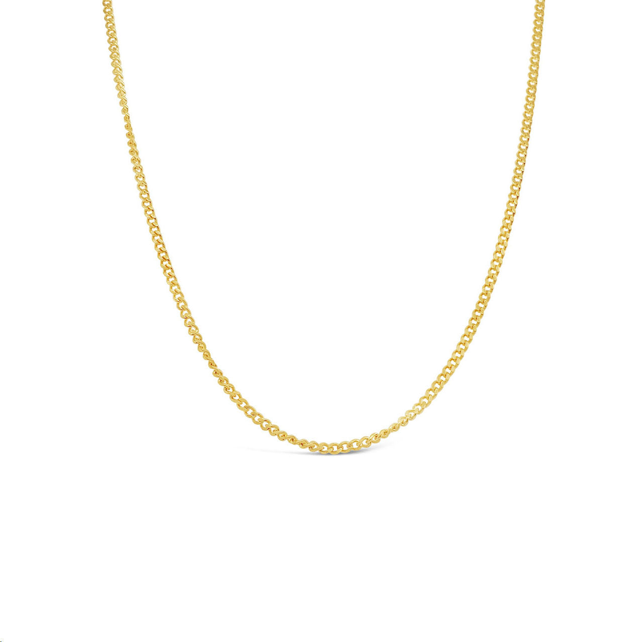 45cm Yellow Gold Plated CD60 Diamond Cut Curb Chain
