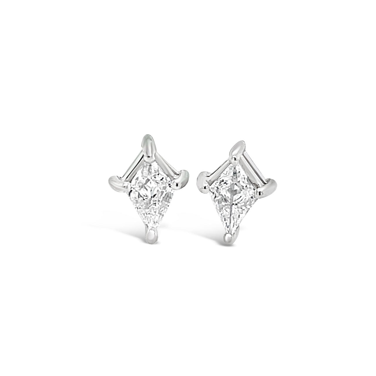 9k White Gold Kite Shape 0.33ct Diamond Stud Earrings