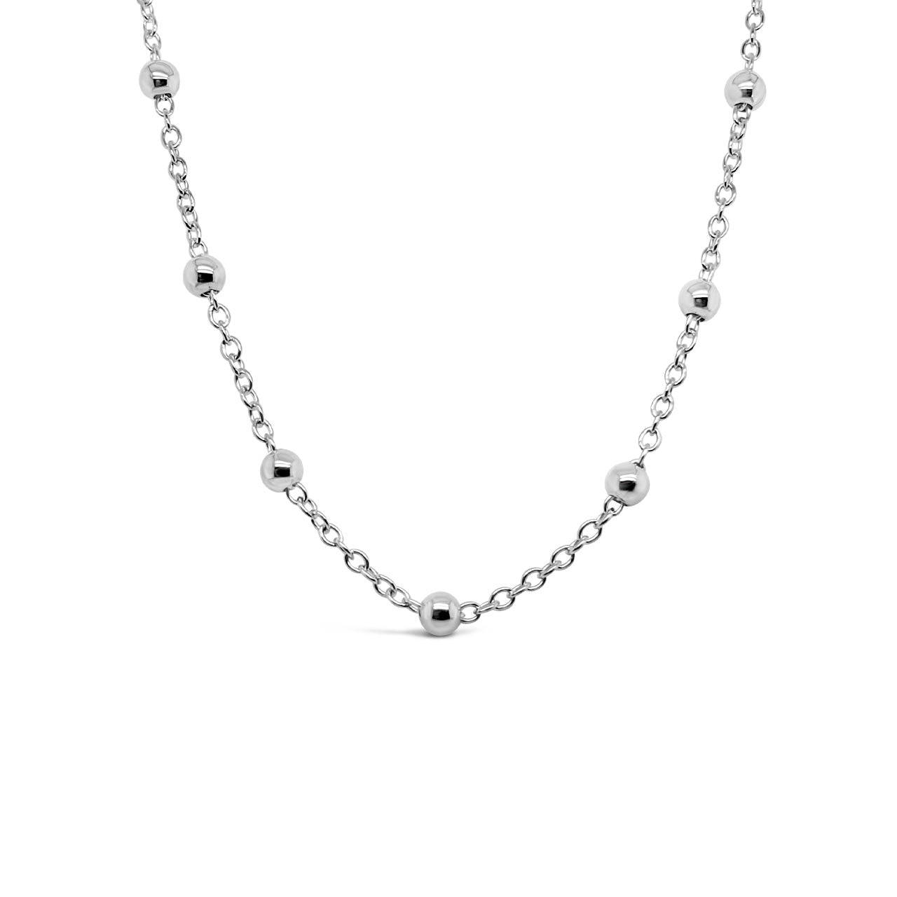 45cm Sterling Silver 5mm Cable & Ball Chain