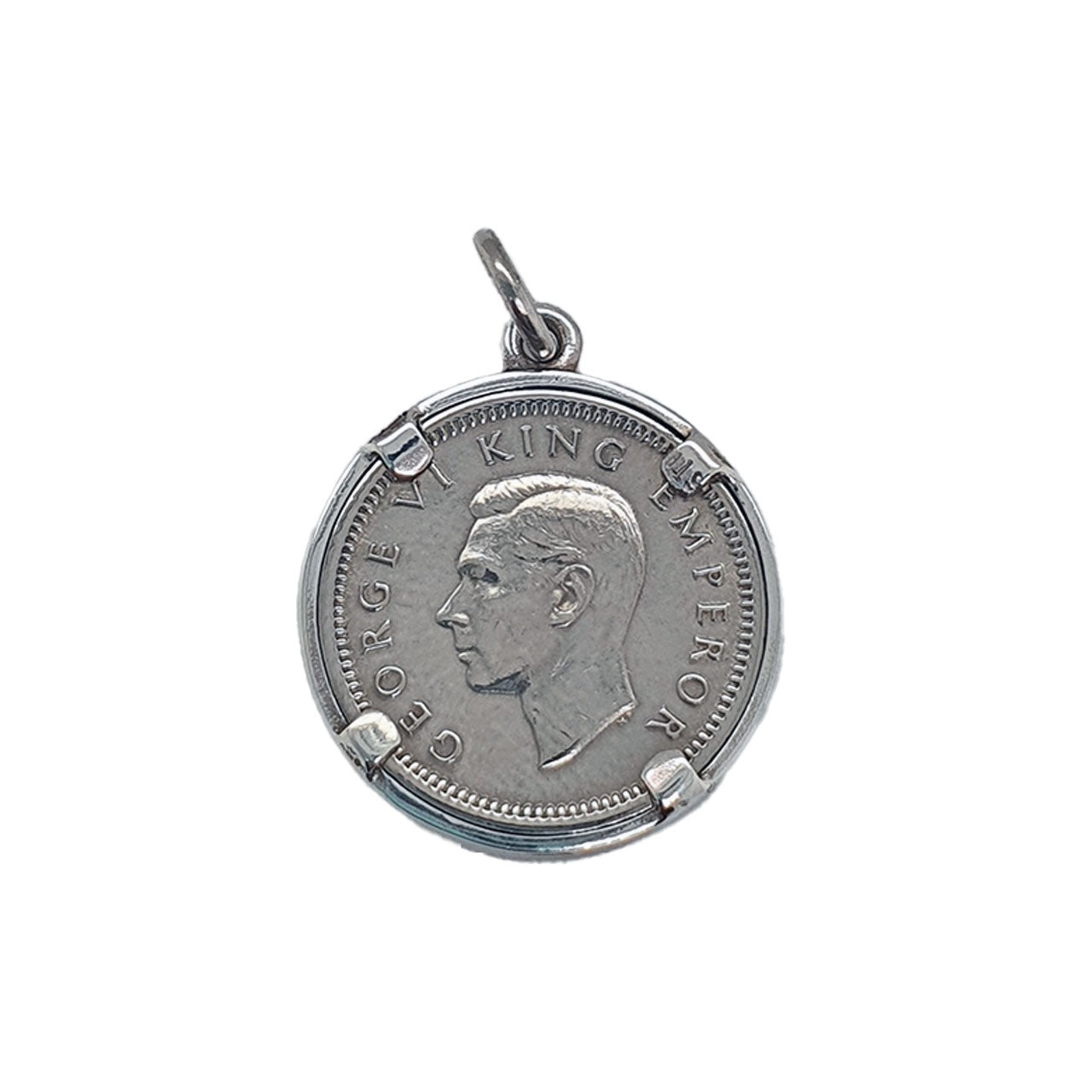 Sterling Silver Plain Wire Framed NZ Thruppence Charm