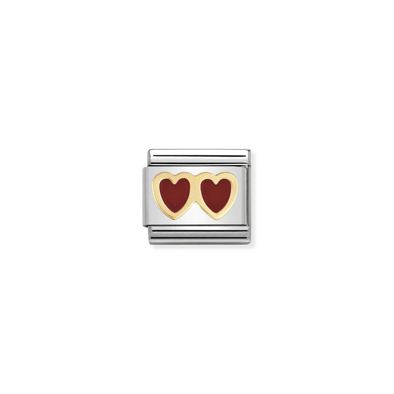 Composable Classic Link 030207/02 Red Double Heart in 18k Gold