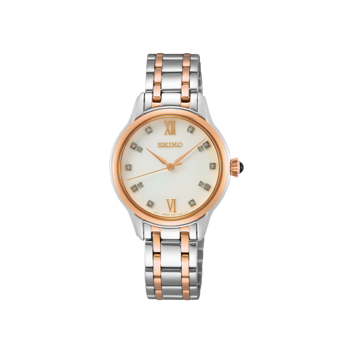 Seiko - SRZ542P Ladies Rose Gold & Steel Diamond Set Dress Watch