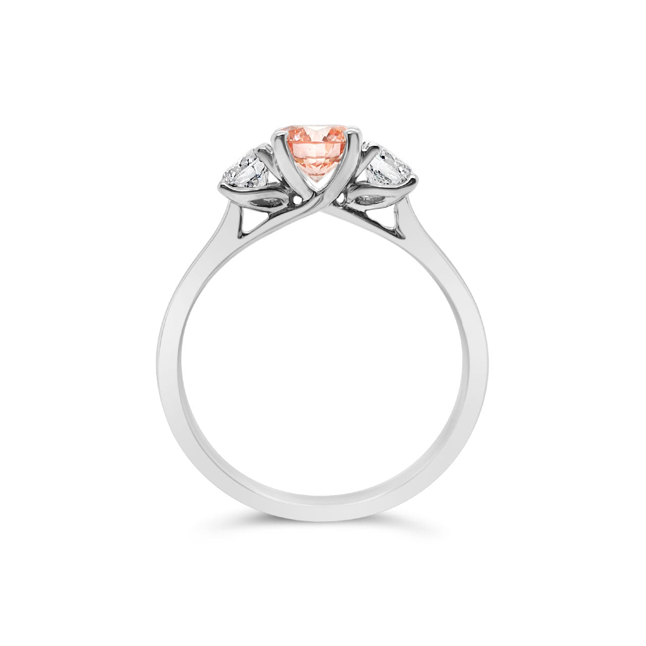 9k White Gold 1.00ct Lab Grown Diamond 3 Stone Ring