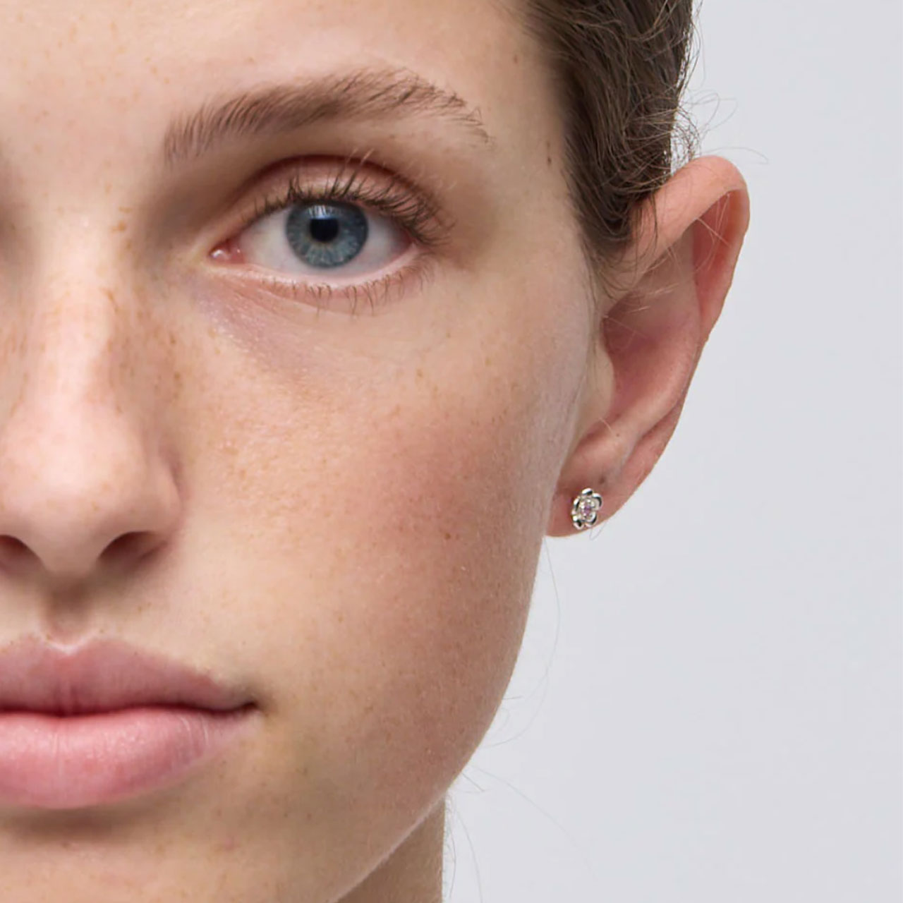 Sterling Silver Posie Stud Earrings - African Garnet