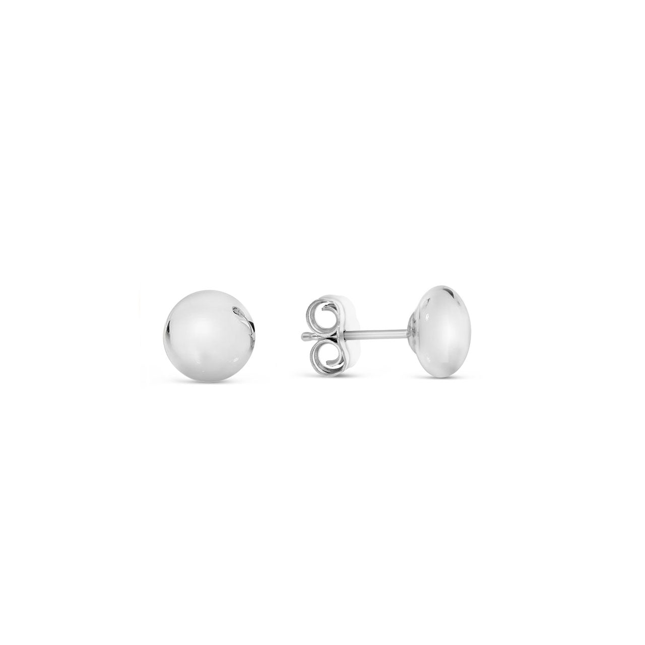 Sterling Silver 4mm Flat Ball Stud Earrings