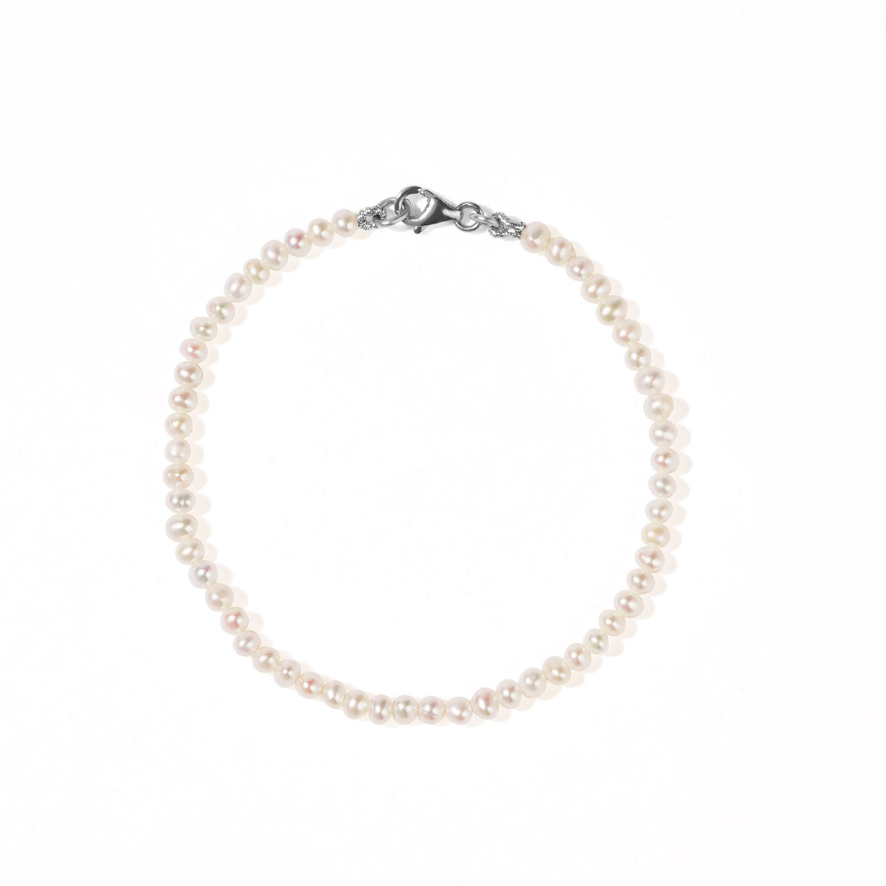 Sterling Silver Micro Pearl Bracelet - 19cm