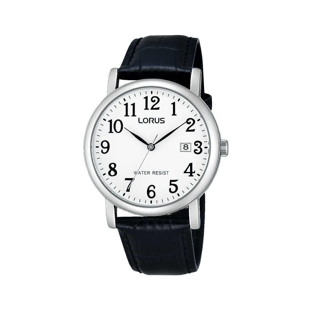 Mens Black Leather Dress Watch - RG835CX-9