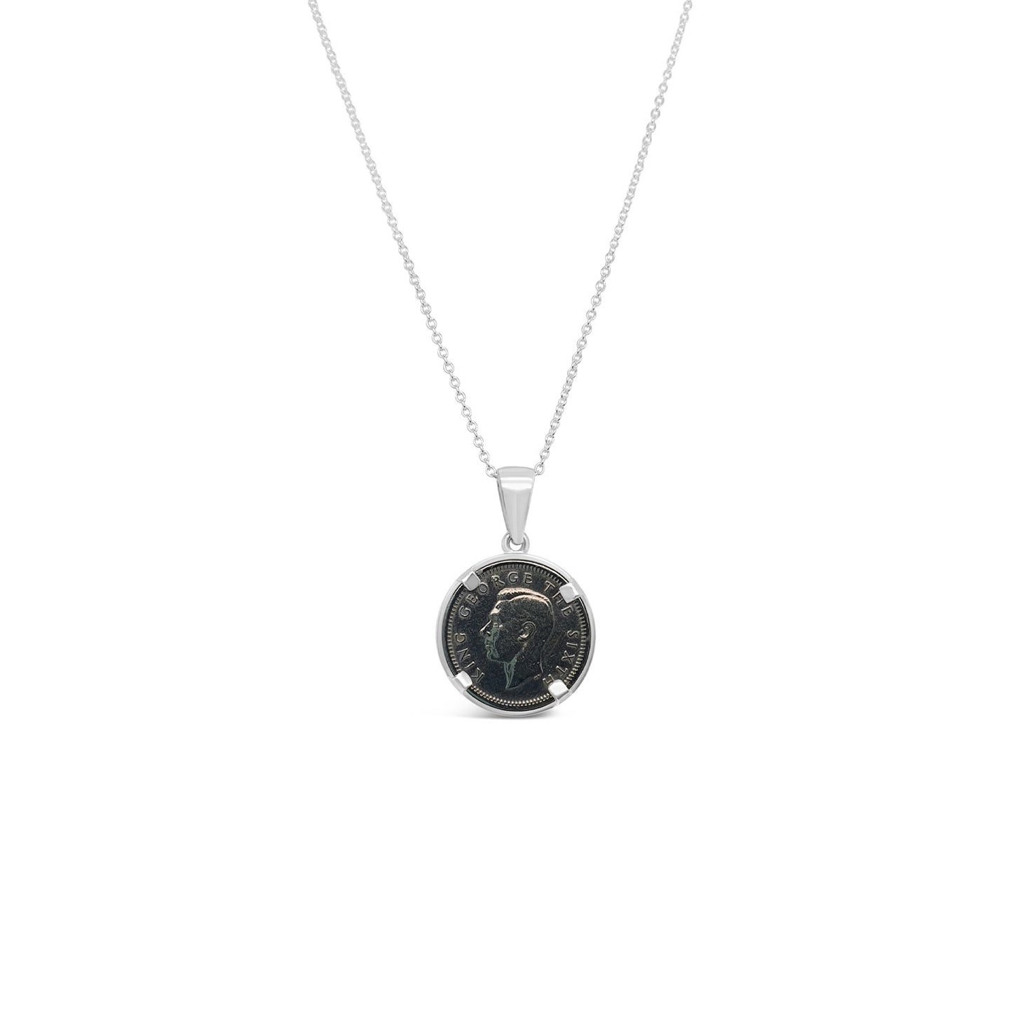 Sterling Silver Three Pence Plain Wire Pendant