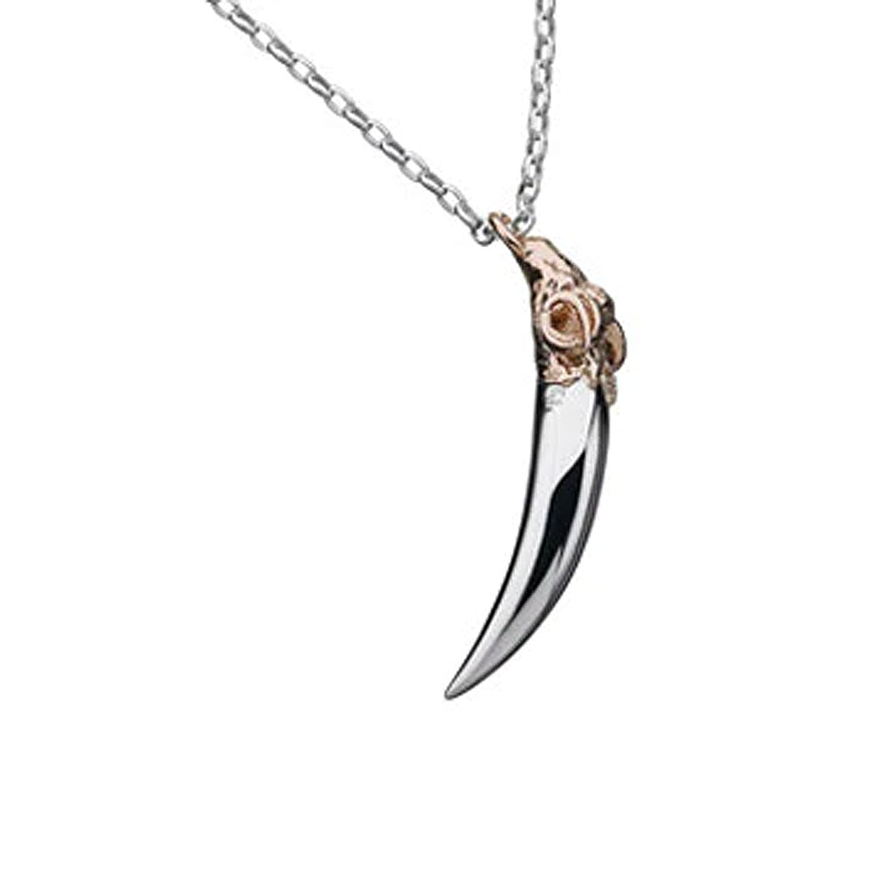 Sterling Silver & 9k Rose Gold Ram Horn Necklace