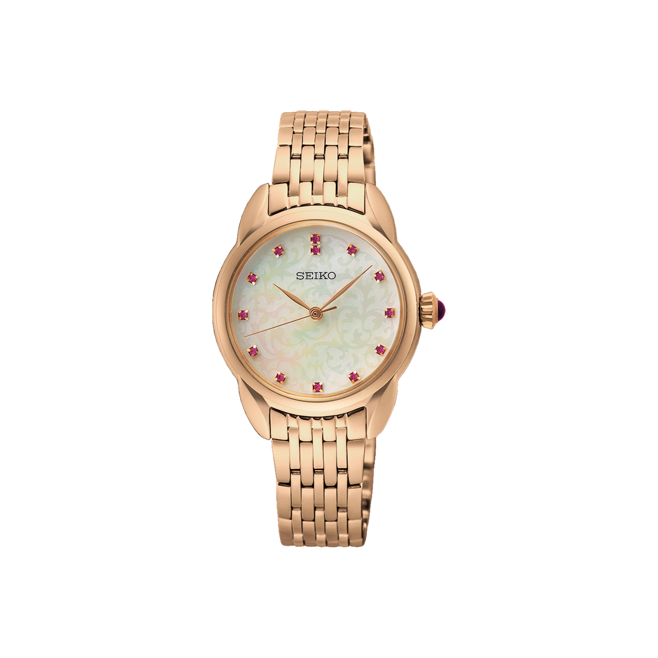 Seiko - SUR564P Ladies Special Edition Rose Gold Ruby Set Dress Watch