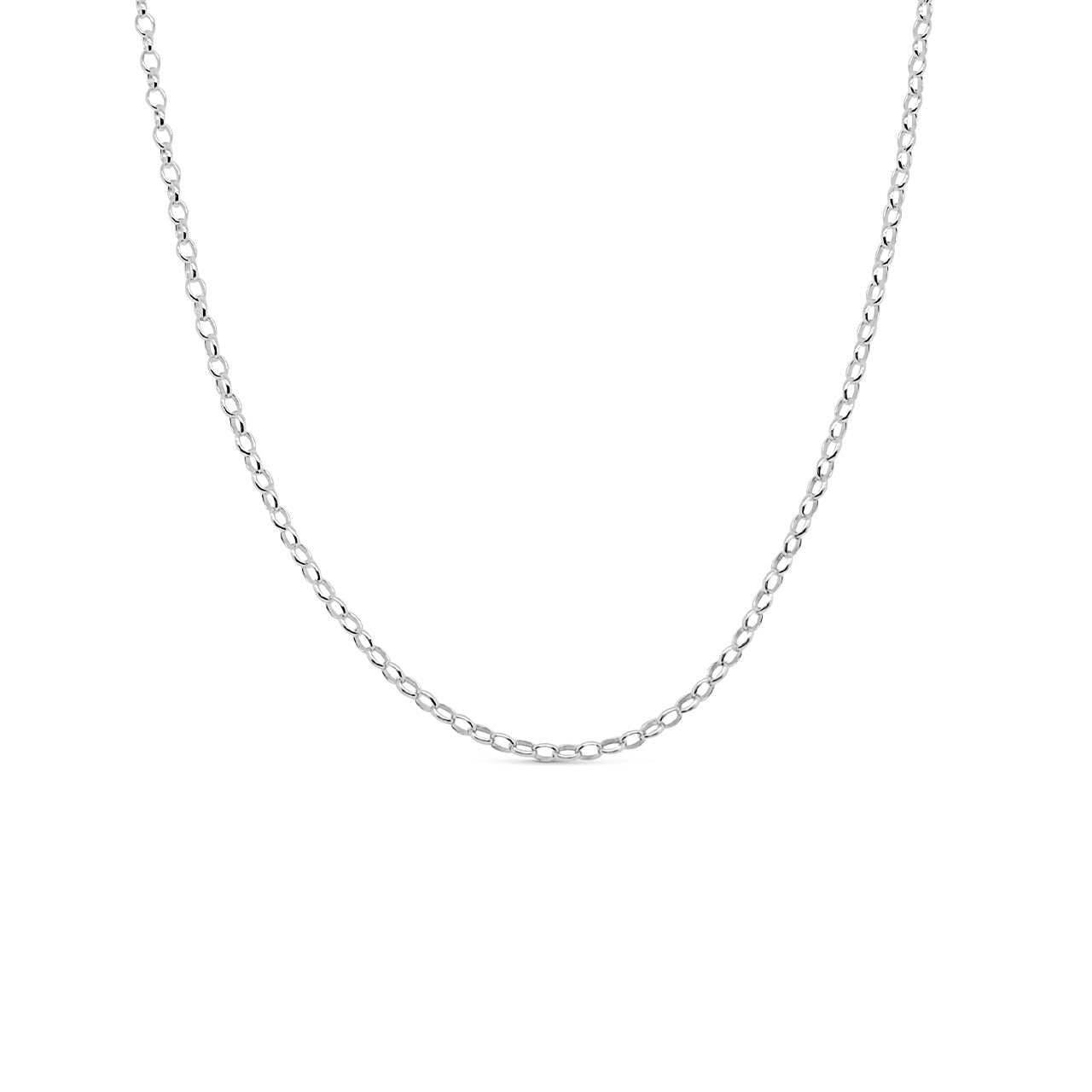 55cm Sterling Silver Light Weight Oval Belcher Chain
