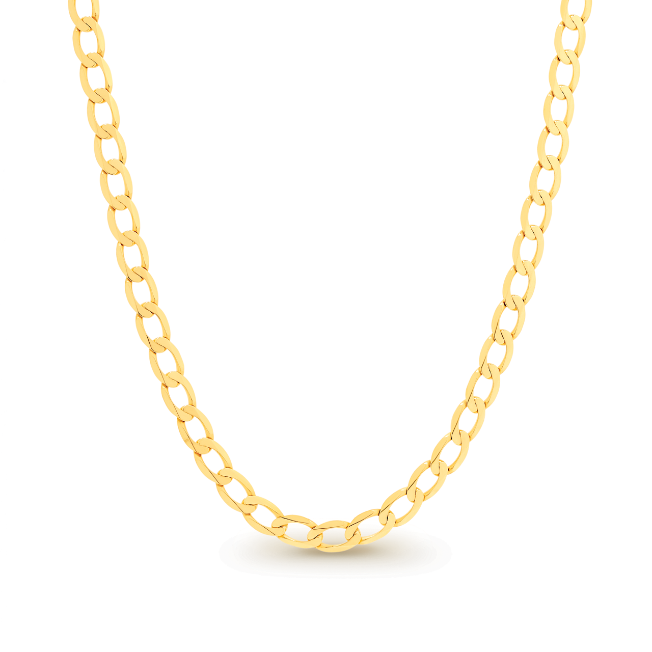 9k Yellow Gold 55cm Flat Curb Chain
