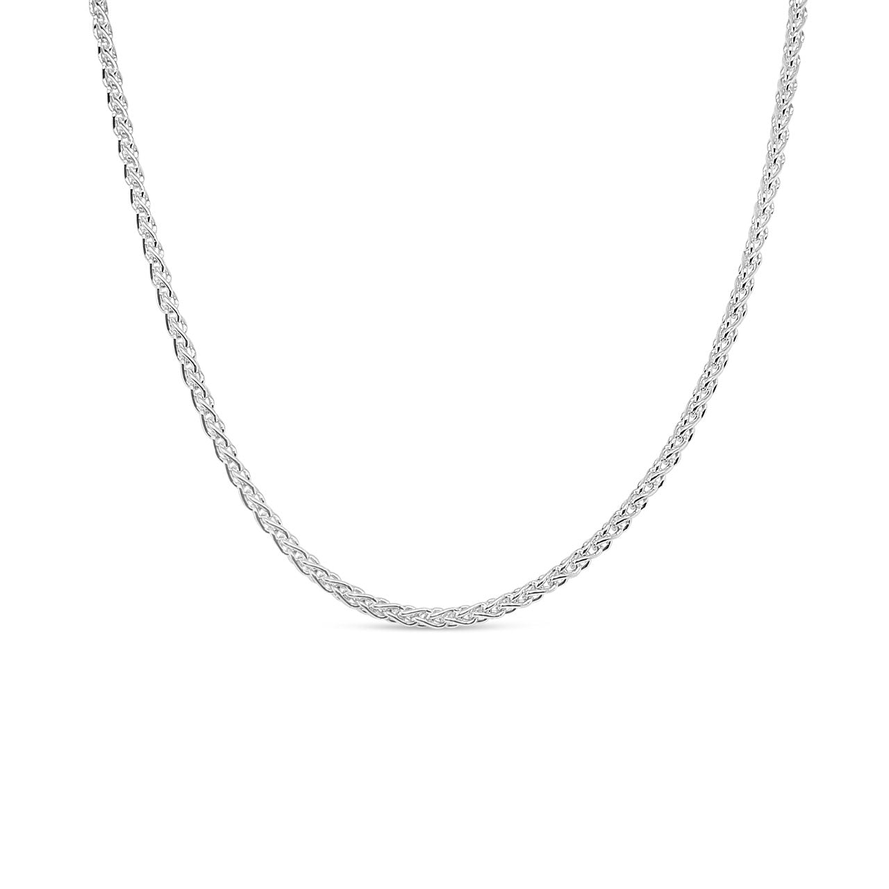 45cm Sterling Silver 2.5mm Wheatsheaf Chain