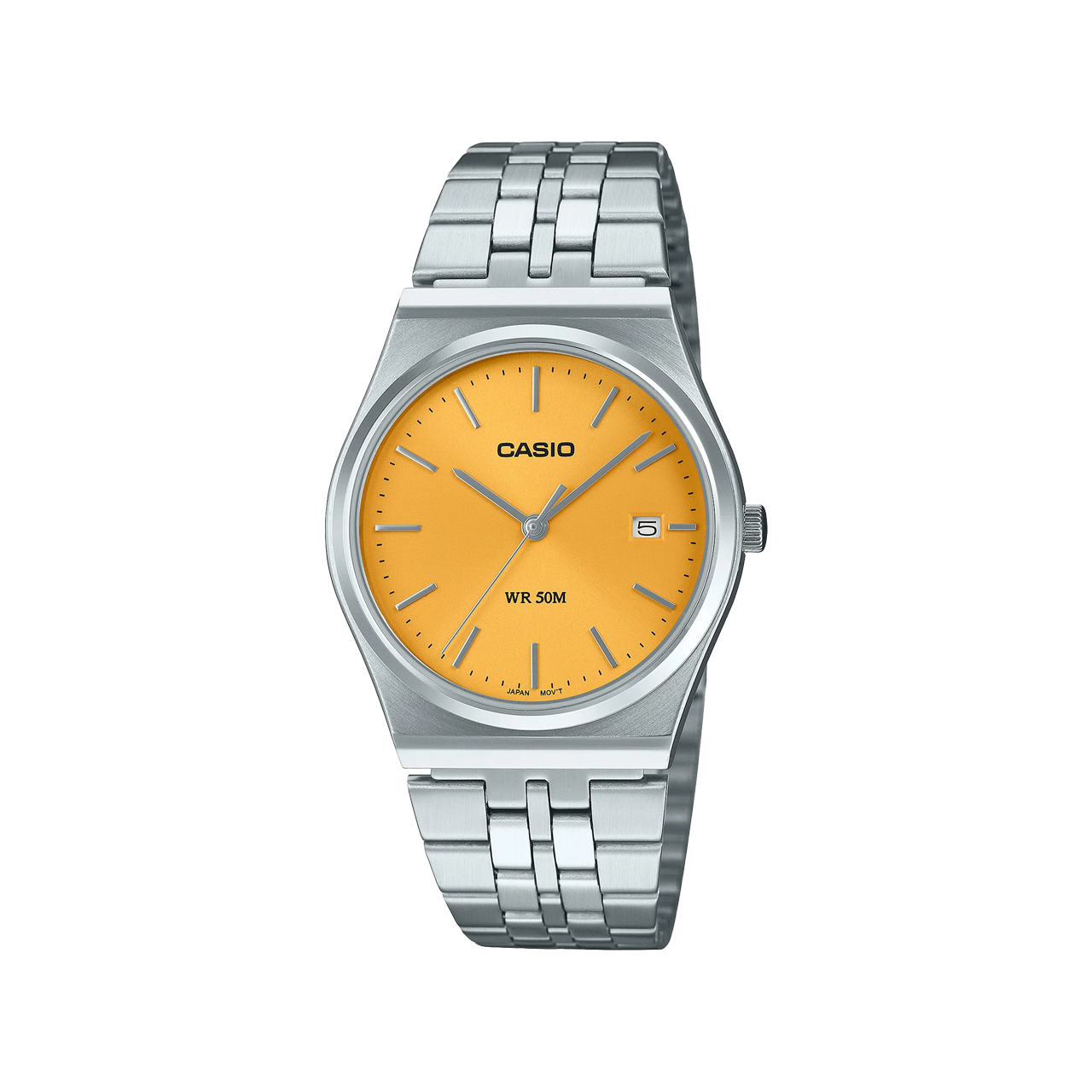 Casio Retro Analogue Yellow Dial Watch - MTPB145D-9A
