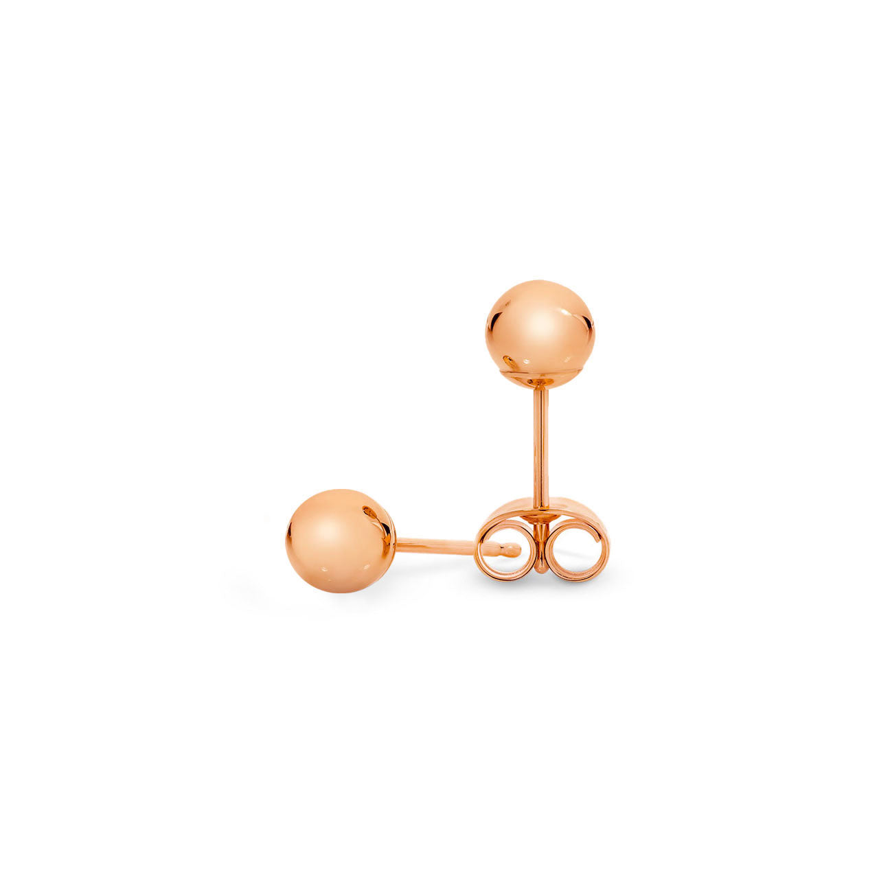 9k Rose Gold 4mm Ball Stud Earrings
