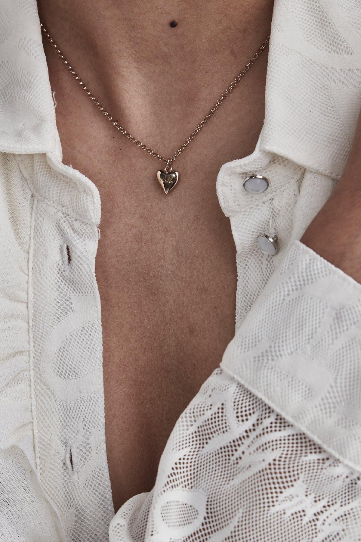 Full Heart Necklace - Gold Plated - Jamies Jewellers