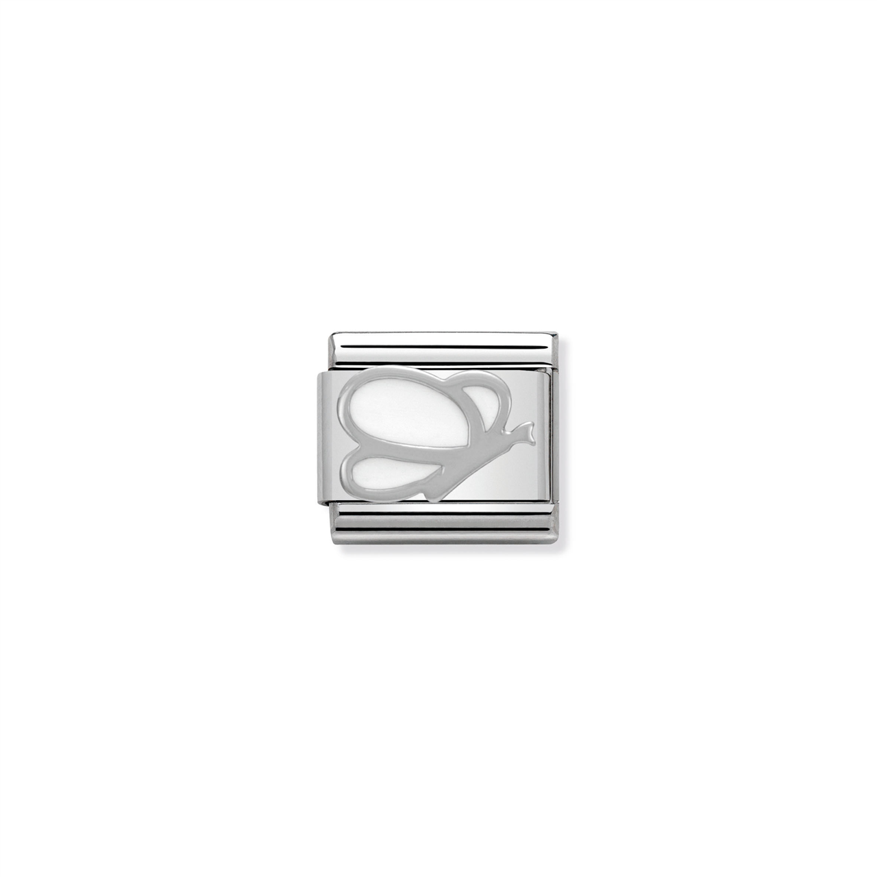Composable Classic Link 330202/02 White Butterfly in Silver