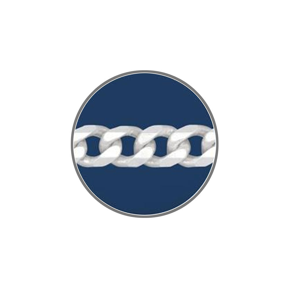 50cm Sterling Silver V541 Bevelled Diamond Cut Curb Chain