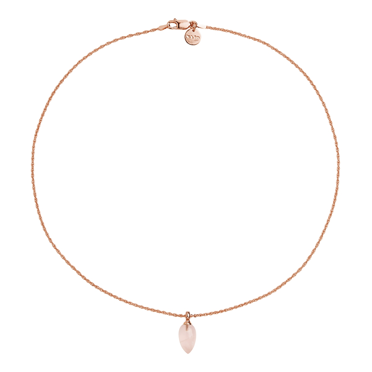 Dew Drop Rose Quartz Necklace - Rose Gold Plated