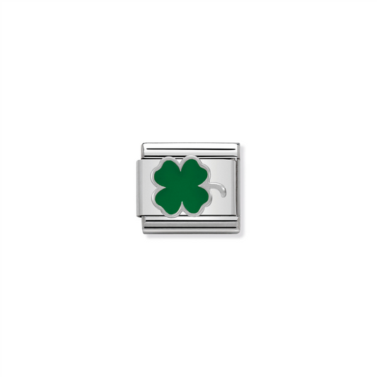 Composable Classic Link 330202/12 Green Clover in Silver & Enamel